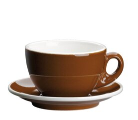 Чашка для кофе с блюдцем Cilio, 100 мл, коричневая цена и информация | Стаканы, фужеры, кувшины | 220.lv
