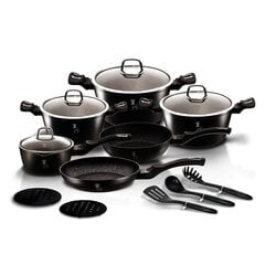 Berlinger Haus katlu komplekts BH 6155 Black Silver Collection, 15 daļu cena un informācija | Katli, tvaika katli | 220.lv