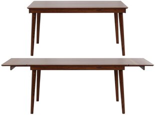 Pusdienu galds Notio Living Winston ar pagarināmu galda virsmu, tumši brūns cena un informācija | Virtuves galdi, ēdamgaldi | 220.lv