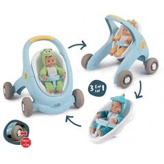 Ходунки - каталка - кукольная коляска Smoby Minikiss Croc 3-in-1, голубая цена и информация | Игрушки для малышей | 220.lv