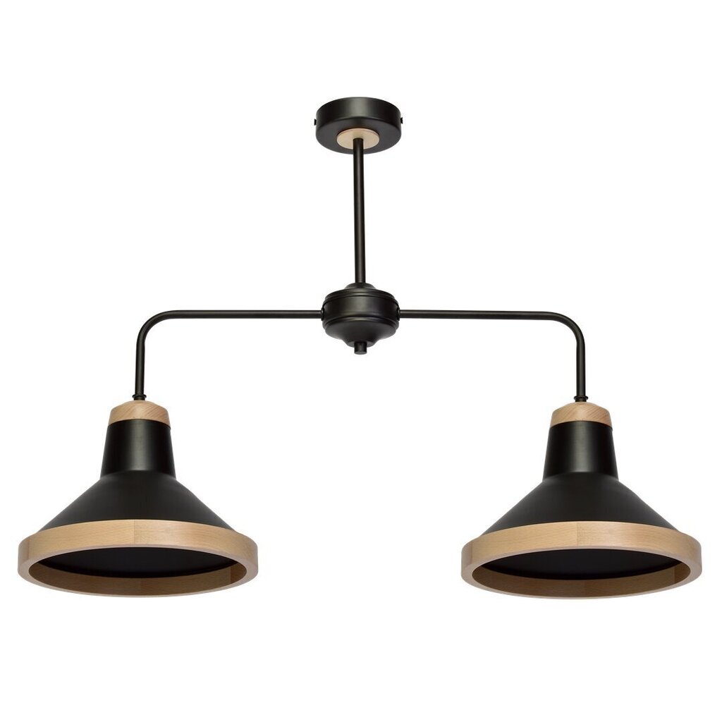 Milagro griestu lampa Salma Black/Wood cena un informācija | Griestu lampas | 220.lv