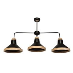 Milagro griestu lampa Salma Black/Wood cena un informācija | Griestu lampas | 220.lv