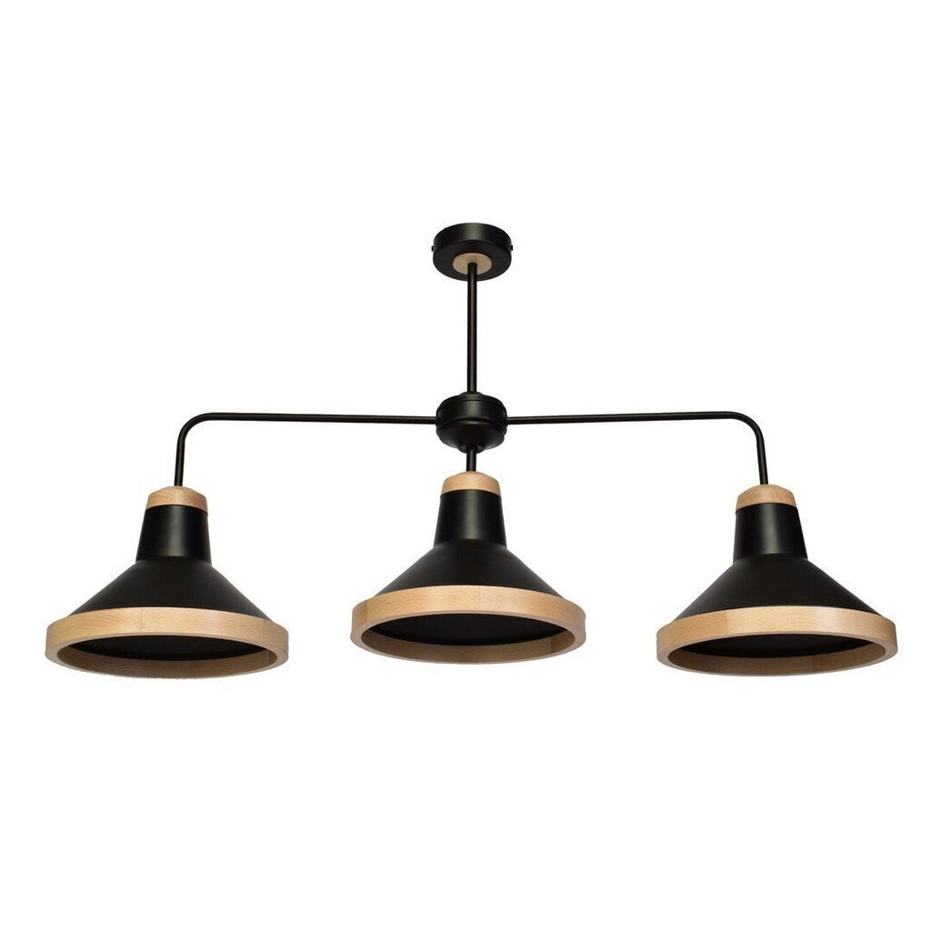 Milagro griestu lampa Salma Black/Wood cena un informācija | Griestu lampas | 220.lv