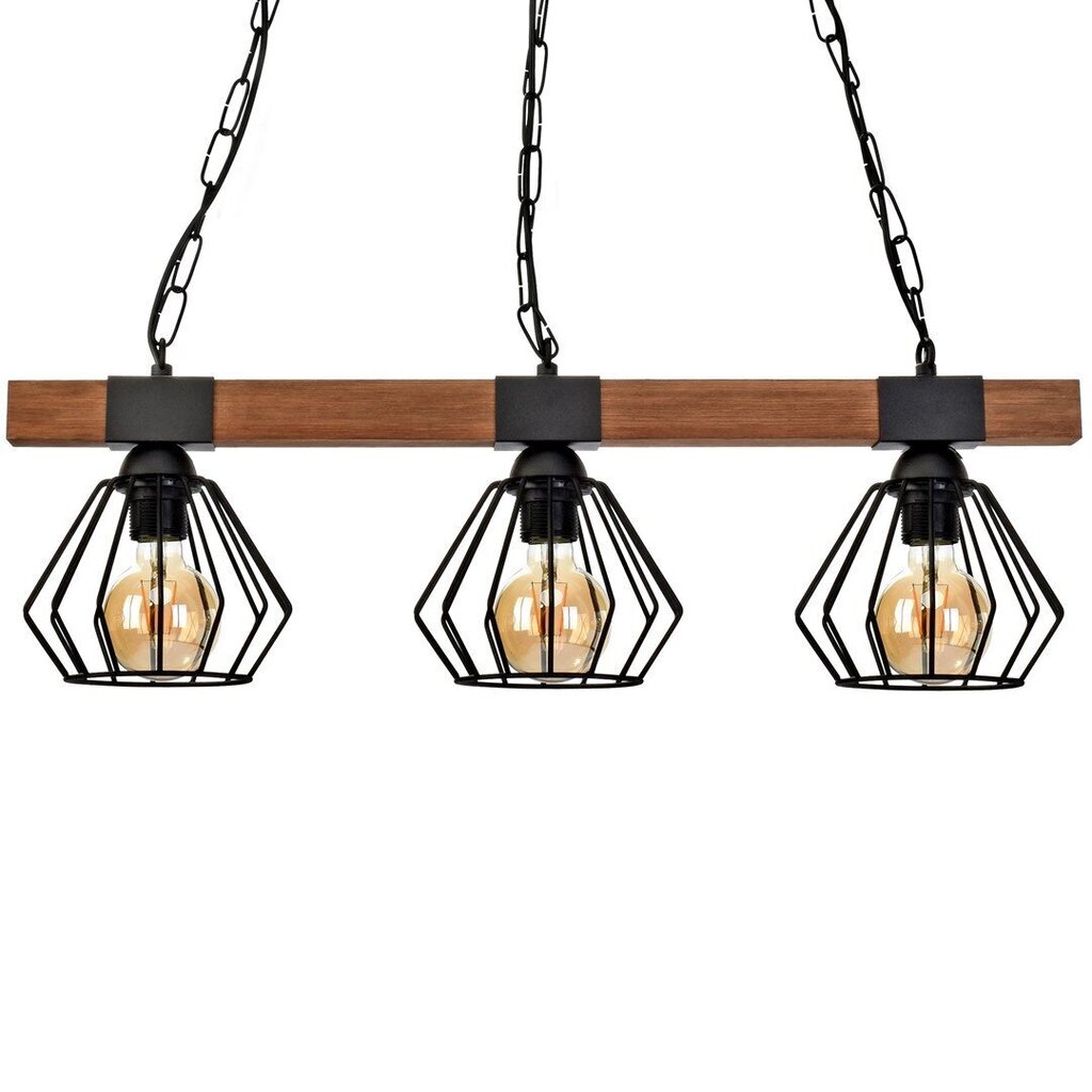 Milagro piekarināmā lampa Ulf Black/Wood 3 cena un informācija | Lustras | 220.lv