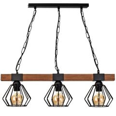 Milagro piekarināmā lampa Ulf Black/Wood 3 cena un informācija | Piekaramās lampas | 220.lv