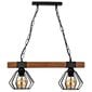 Eko-Light piekarināmā lampa Ulf Black/Wood 2 цена и информация | Piekaramās lampas | 220.lv