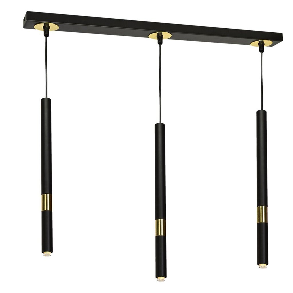 Milagro piekarināmā lampa Monza Black/Gold 3 cena un informācija | Piekaramās lampas | 220.lv