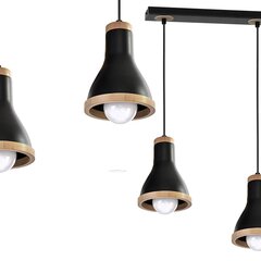 Milagro piekarināmā lampa Holly Black/Wood 3 cena un informācija | Piekaramās lampas | 220.lv