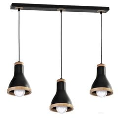 Milagro piekarināmā lampa Holly Black/Wood 3 cena un informācija | Piekaramās lampas | 220.lv