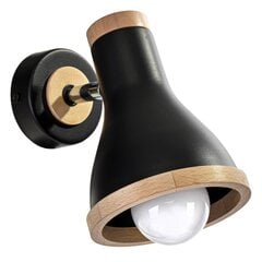 Milagro sienas lampa Holly Black/Wood cena un informācija | Sienas lampas | 220.lv