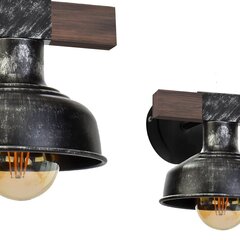 Milagro sienas lampa Faro Black/Wood cena un informācija | Sienas lampas | 220.lv