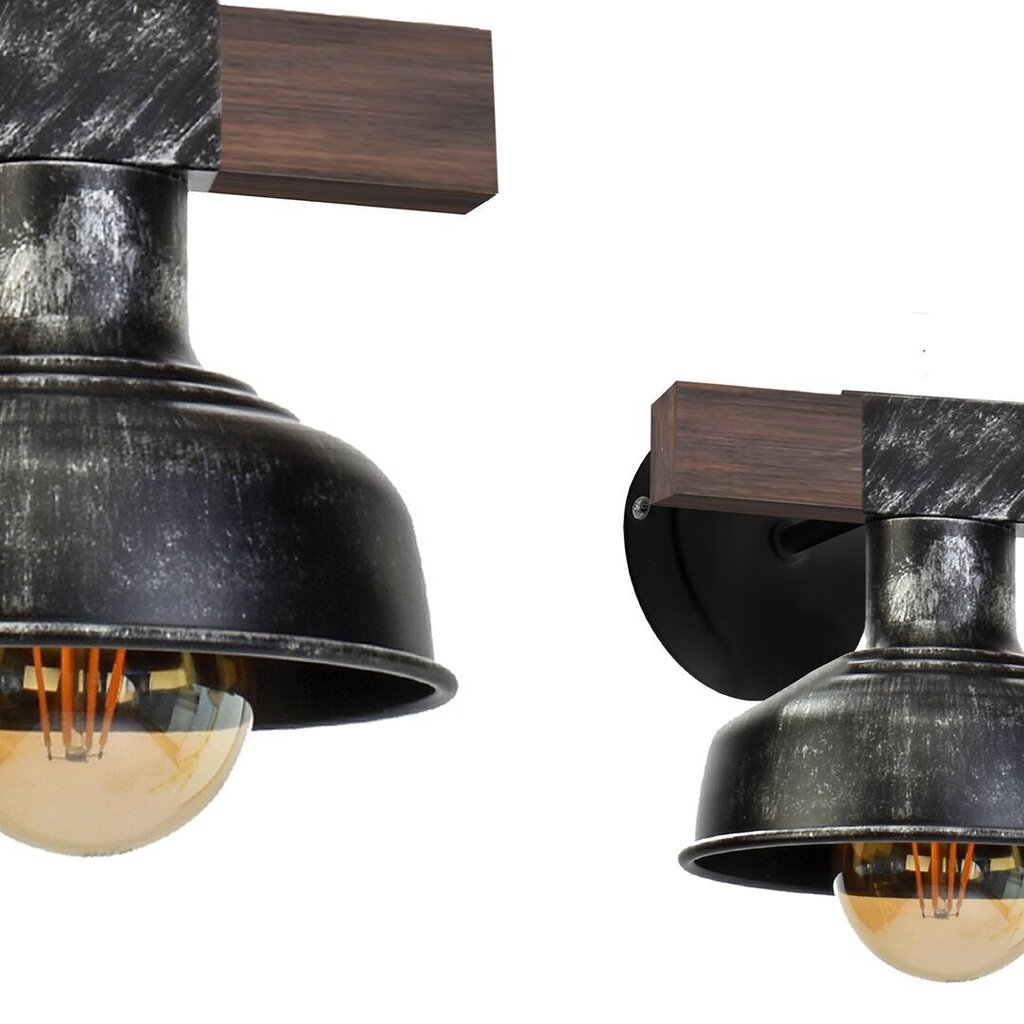 Milagro sienas lampa Faro Black/Wood цена и информация | Sienas lampas | 220.lv