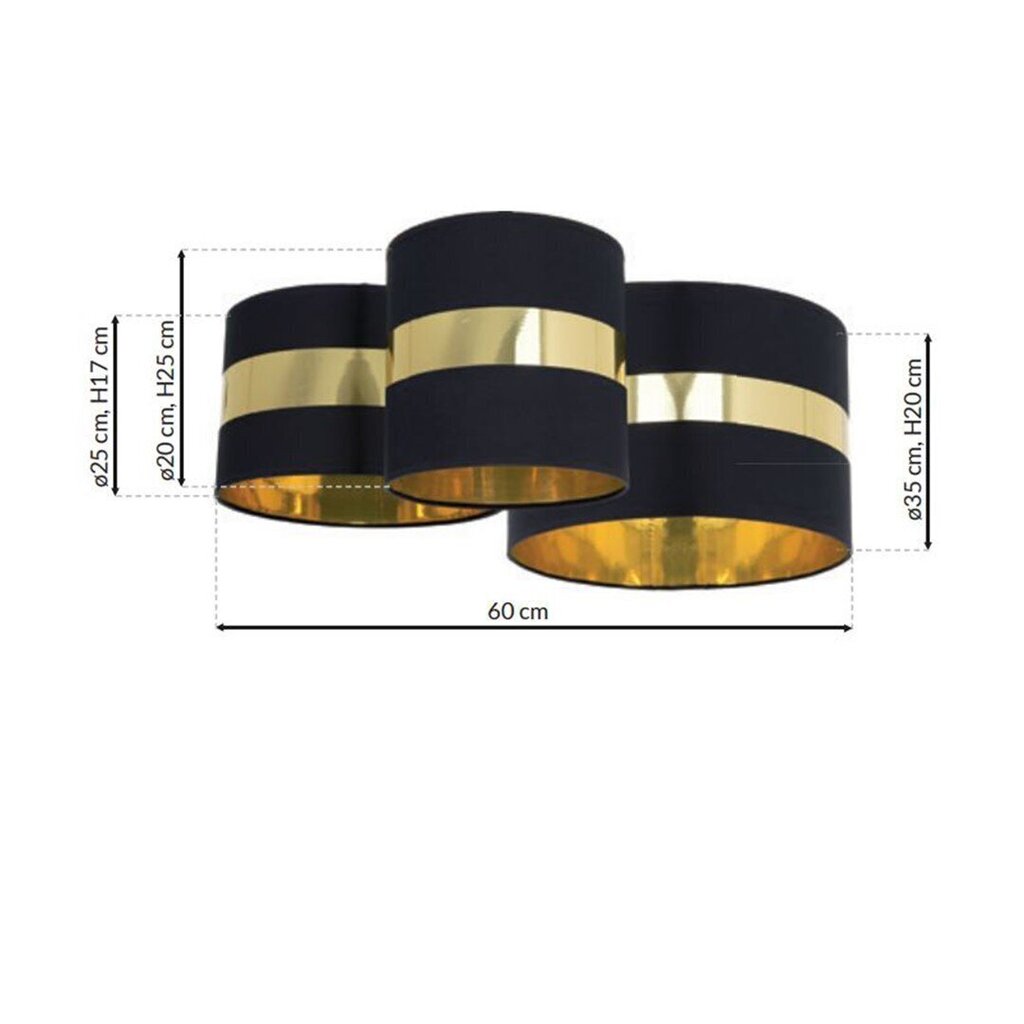 Milagro griestu lampa Palmira Black/Gold cena un informācija | Griestu lampas | 220.lv