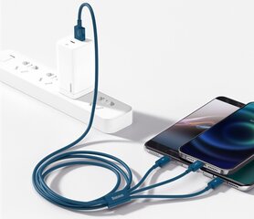 Кабель USB Baseus 3in1 Superior для micro USB / USB-C / Lightning 3,5 A, 1,2 м цена и информация | Кабели для телефонов | 220.lv