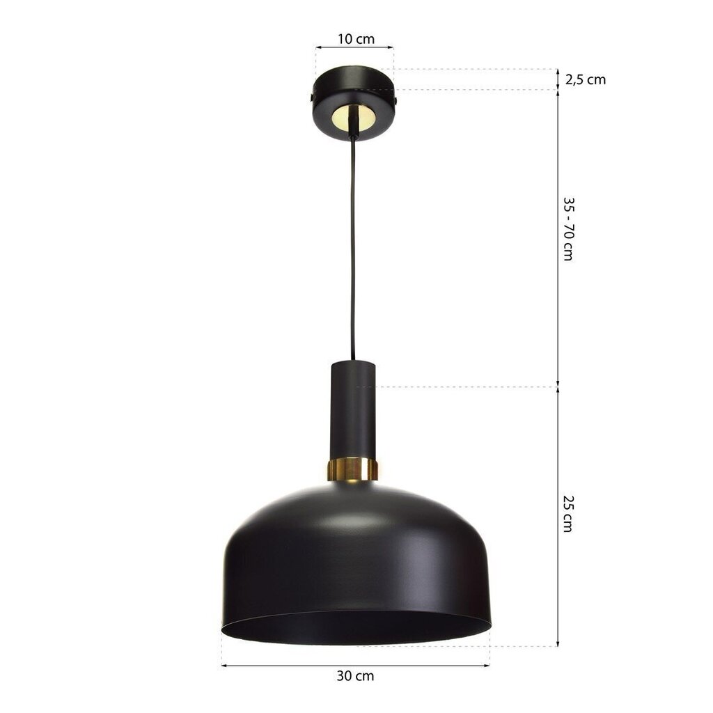 Milagro piekarināmā lampa Malmo Black/Gold cena un informācija | Lustras | 220.lv