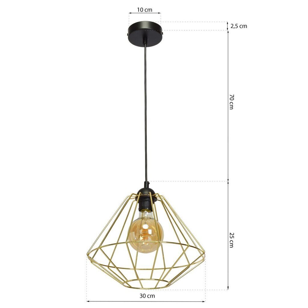 Milagro piekarināmā lampa Lupo Black/Gold cena un informācija | Lustras | 220.lv