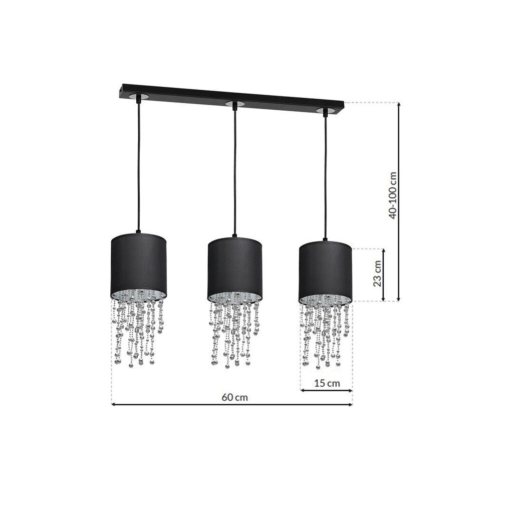 Milagro piekarināmā lampa Almeria Black/Chrome цена и информация | Lustras | 220.lv