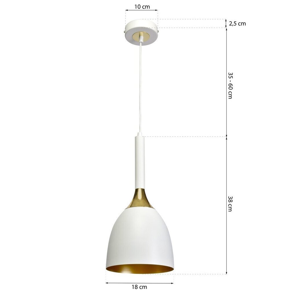 Milagro piekarināmā lampa Clark White/Gold цена и информация | Piekaramās lampas | 220.lv