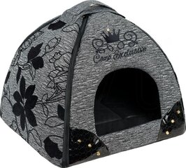 Cazo Pet House Noir pelēkā gulta mājdzīvniekam 47x46x40cm cena un informācija | Suņu gultas, spilveni, būdas | 220.lv