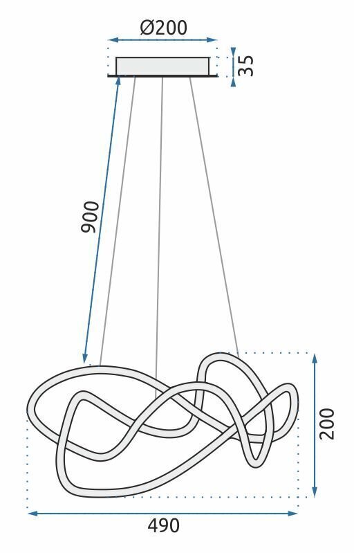 Piekaramā LED lampa ar tālvadības pulti Eve, Chrome cena un informācija | Piekaramās lampas | 220.lv