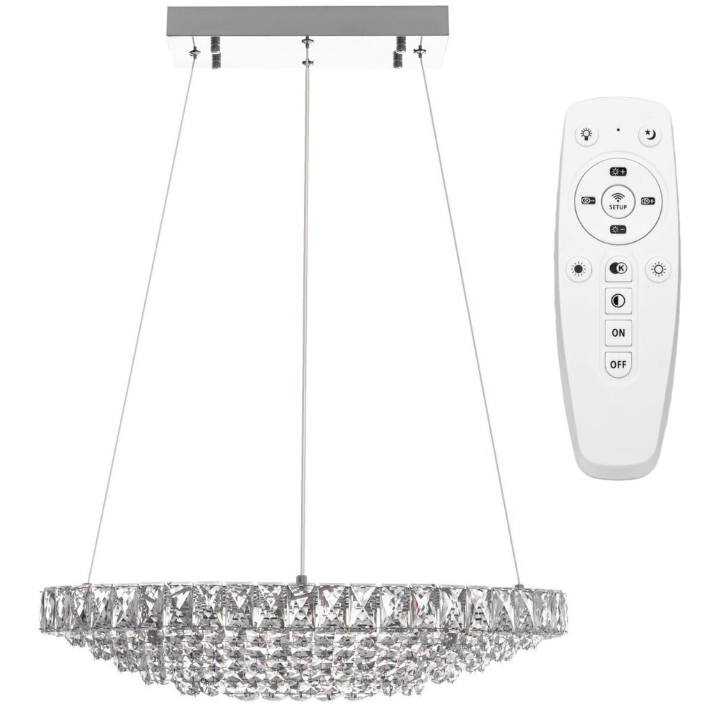 Piekaramā LED lampa ar tālvadības pulti Crystal Oval cena un informācija | Lustras | 220.lv