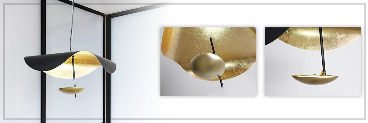 Piekaramā LED lampa Futuristic, Black/Gold cena un informācija | Lustras | 220.lv