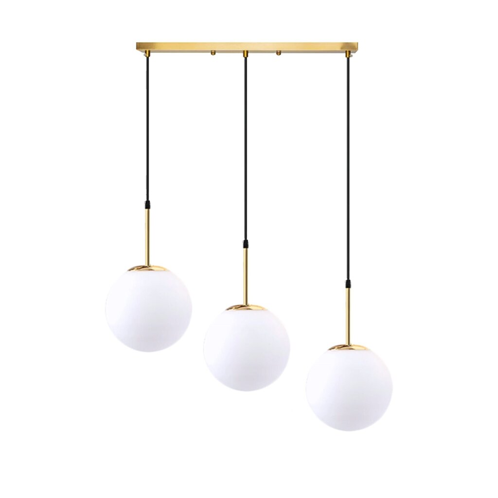 Piekaramā lampa Milky 3CP, White/Gold cena un informācija | Lustras | 220.lv