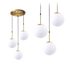 Piekaramā lampa Milky 3CPR, White/Gold cena un informācija | Lustras | 220.lv