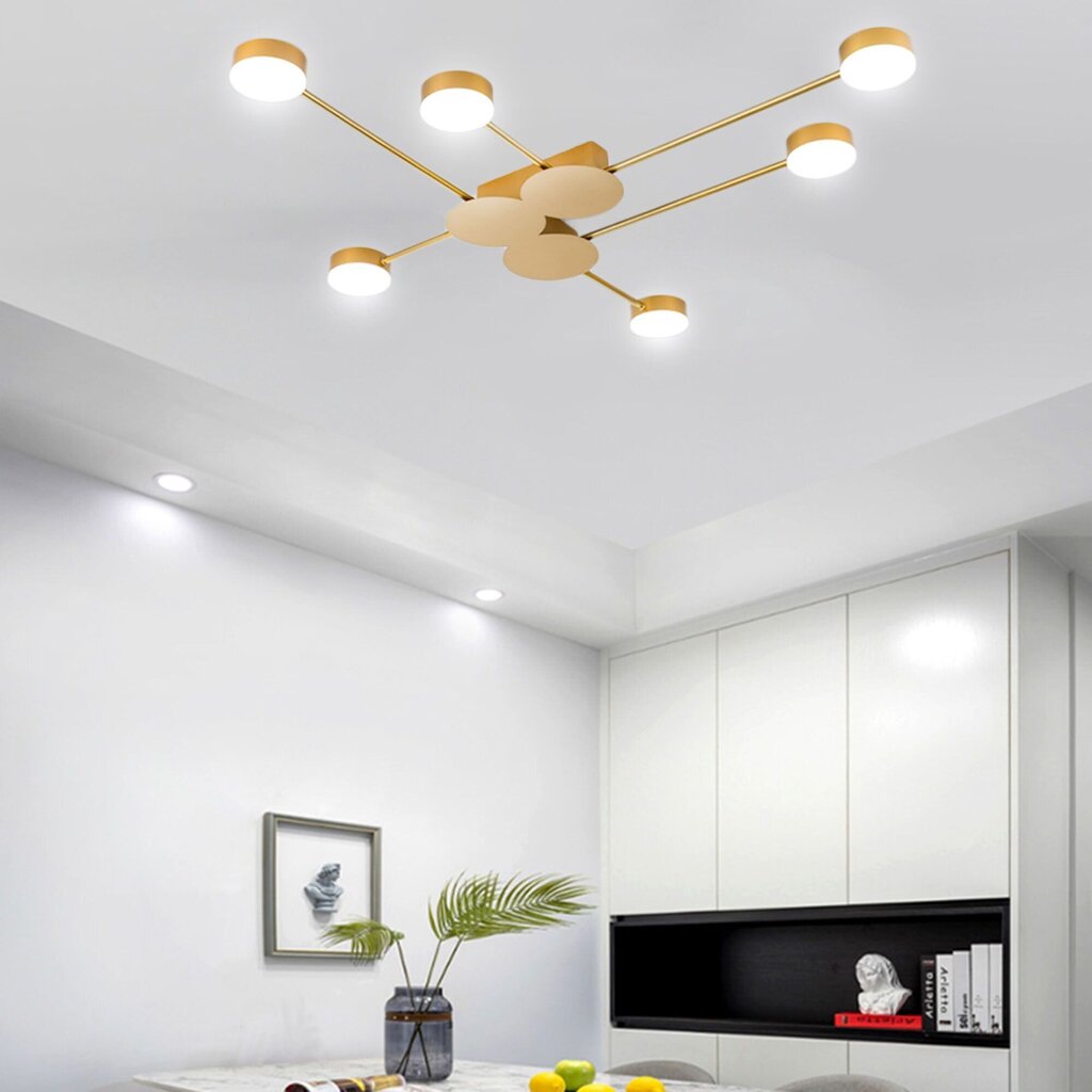 LED griestu lampa ar vadības paneli Sextet, Gold цена и информация | Griestu lampas | 220.lv
