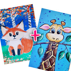 Картины для детей- Лисенок и Жираф (на русском языке) цена и информация | Развивающие игрушки | 220.lv