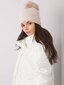 Bēša ziemas cepure ar pomponu Beige Universalus цена и информация | Sieviešu cepures | 220.lv