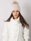Bēša ziemas cepure ar pomponu Beige Universalus цена и информация | Sieviešu cepures | 220.lv