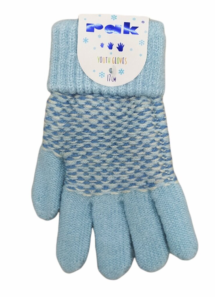 Pirkstaini cimdi ar vilnu Rak R-074, gaiši zili cena un informācija | Ziemas apģērbs bērniem | 220.lv