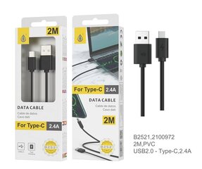 Vads USB-C 2m 2.4A OnePlus melns cena un informācija | Savienotājkabeļi | 220.lv