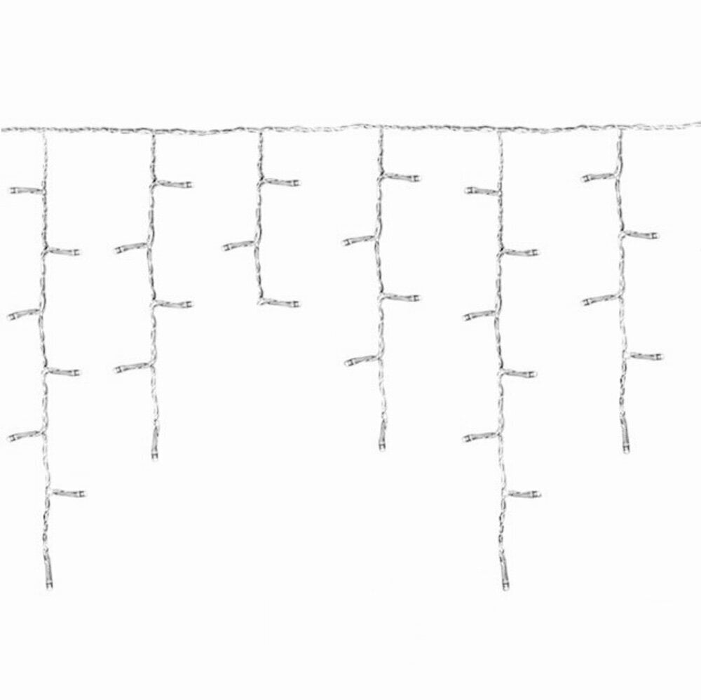 Gaismas aizkars 100LED silts balts5,5M cena un informācija | Ziemassvētku lampiņas, LED virtenes | 220.lv