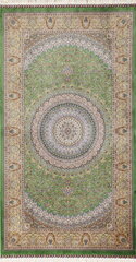 Paklājs Qum 2007O Green-Gold, 0.8 x 1.5m cena un informācija | Paklāji | 220.lv