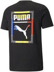 Puma T-Krekls Graphic Tee Box Logo Black 532666 01/S cena un informācija | Sporta apģērbs vīriešiem | 220.lv