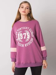 Violets liela izmēra kokvilnas sporta krekls ar apdruku cena un informācija | Jakas sievietēm | 220.lv