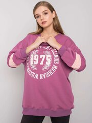 Violets liela izmēra kokvilnas sporta krekls ar apdruku cena un informācija | Jakas sievietēm | 220.lv