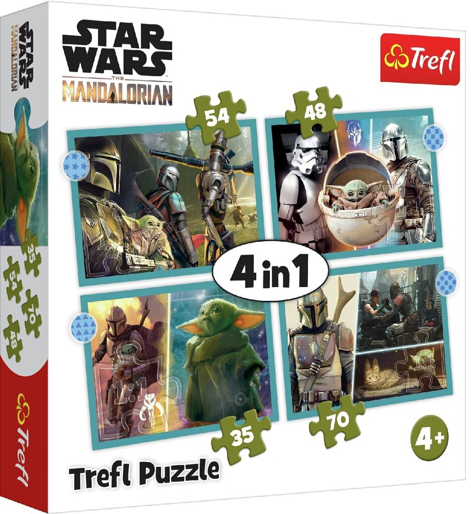 4 puzļu komplekts „Mandalorian“ Trefl цена и информация | Puzles, 3D puzles | 220.lv