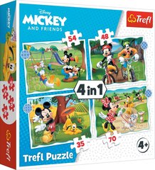 TREFL DISNEY Pužļu komplekts 4in1 Mikijs cena un informācija | Puzles, 3D puzles | 220.lv