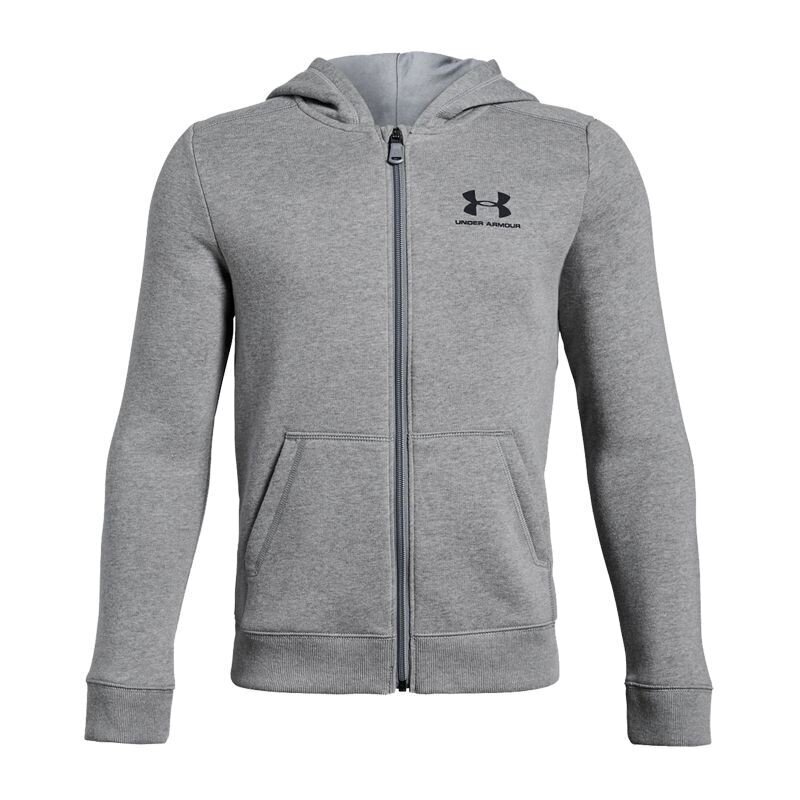 Džemperis bērniem Under Armor Cotton Fleece Full Zip JR 1343677-035, pelēka cena un informācija | Zēnu jakas, džemperi, žaketes, vestes | 220.lv