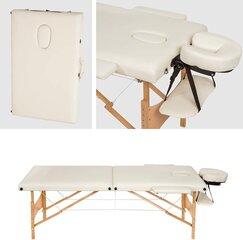 2 zonu saliekamais masāžas galds - bēšs, VANGALOO цена и информация | Аксессуары для массажа | 220.lv