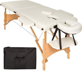 2 zonu saliekamais masāžas galds - bēšs, VANGALOO цена и информация | Аксессуары для массажа | 220.lv