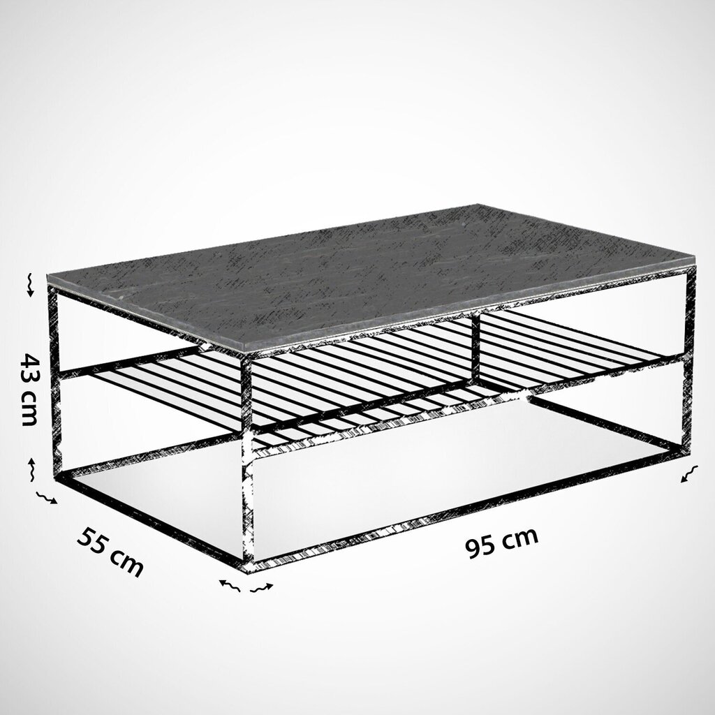 Kafijas galdiņš Kalune Design Etna, melns cena un informācija | Žurnālgaldiņi | 220.lv