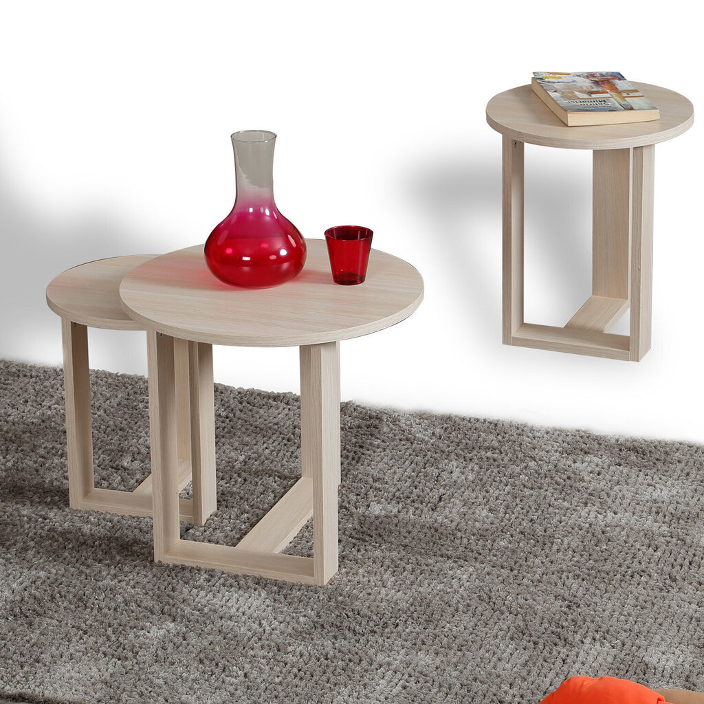 3-u kafijas galdiņu komplekts Kalune Design Mira, brūns cena un informācija | Žurnālgaldiņi | 220.lv