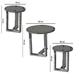 3-u kafijas galdiņu komplekts Kalune Design Mira, brūns цена и информация | Журнальные столики | 220.lv