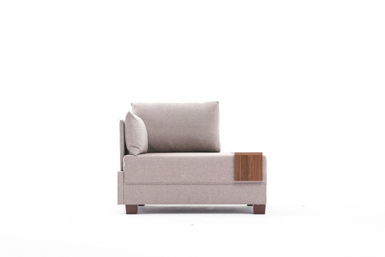 Stūra krēsls Kalune Design, pa kreisi, smilškrāsas cena un informācija | Atpūtas krēsli | 220.lv
