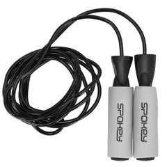 Скакалка Spokey Basic 300 см, серый/черный цена и информация | Скакалка Tunturi Pro Adjustable Speed Rope | 220.lv