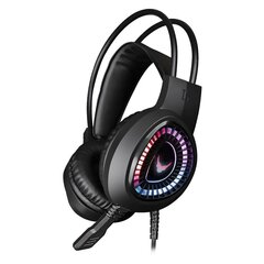 Игровые наушники стерео с микрофоном Varr VH8010L Lite Gaming RGB Headset / 3.5 мм/ USB Audio вход / черный цена и информация | Наушники | 220.lv